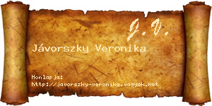 Jávorszky Veronika névjegykártya