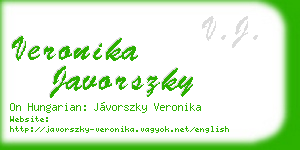 veronika javorszky business card